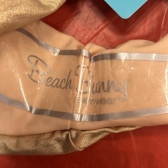 Beach Bunny Swimwear Luna Gold One Piece Swimsuit - Picture 4 of 4